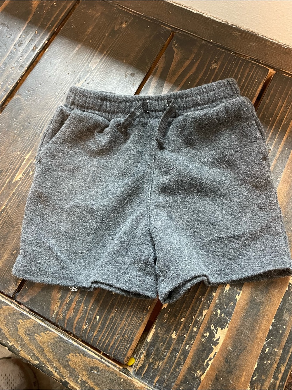 dip Dark Gray Fleece Drawstring Kids Shorts